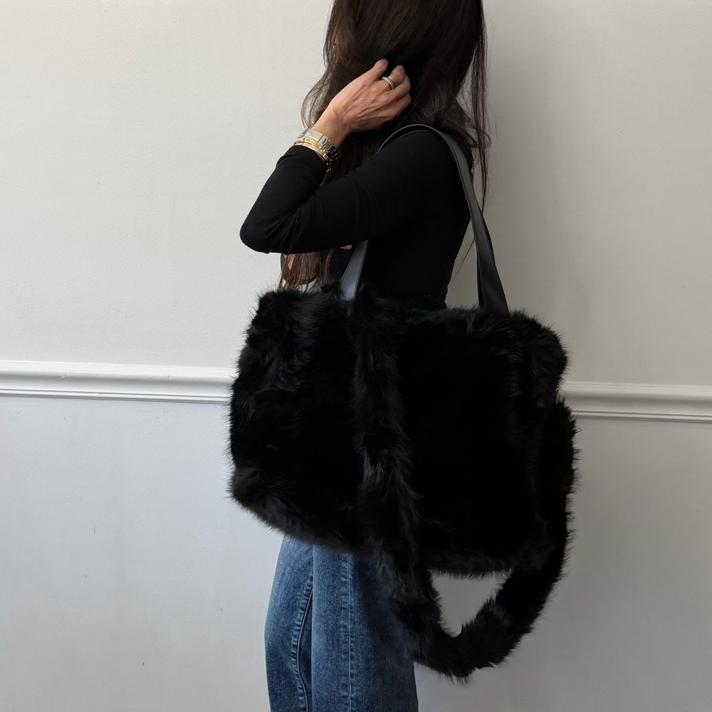 RESTOCKED ShopEvelynne Luxe Black Faux Fur Shoulder Bag